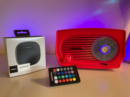 PHILIPS Philetta 1955 "Panthère Rose" BOSE Soundlink-Micro Bluetooth